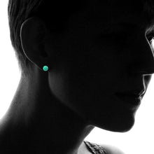 Load image into Gallery viewer, 14K Gold Created Turquoise Stud Earrings by MUIBLU Gems