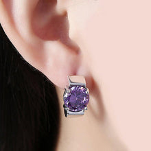 Load image into Gallery viewer, 14K Gold Plating Large Princess Cut Swarovski Elements Abstract Huggies