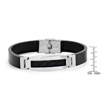 Load image into Gallery viewer, Men’s Stainless Steel Mesh Leather Bracelet