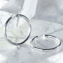 Load image into Gallery viewer, 25mm Classic French Lock Hoops in Solid Sterling Silver