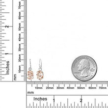 Load image into Gallery viewer, 2.60 CTTW Morganite Oval Cut Dangling Earrings
