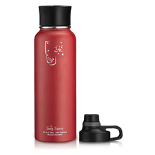 Load image into Gallery viewer, 2-Pack: Stainless Steel Wide Mouth Insulated Water Bottle with Interchangeable Caps