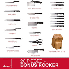 Load image into Gallery viewer, 20-Piece: Professional Kitchen Knife Set with Knife Block