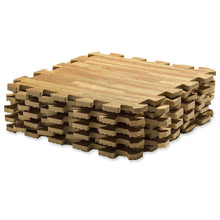 Load image into Gallery viewer, 9-Piece Set: HemingWeigh Printed Wood Grain Interlocking Foam Floor Puzzle Mats