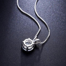 Load image into Gallery viewer, Solitaire Swarovski Crystal Princess Necklace in 18K White Gold