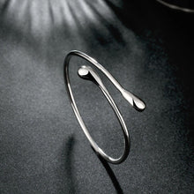 Load image into Gallery viewer, Adjustable Teardrop Bangle in Sterling Silver Plating