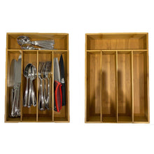 Load image into Gallery viewer, Bamboo Kitchen Drawer Organizer