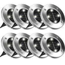 Load image into Gallery viewer, Bell + Howell Solar-Powered LED Garden Disk Lights Set