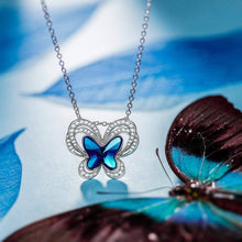 Load image into Gallery viewer, Blue Topaz Butterfly Necklace