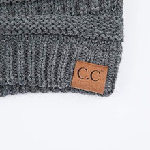 Load image into Gallery viewer, C.C. Women's Knit Beanie Hat - Color: Charcoal