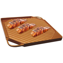 Load image into Gallery viewer, Dual-Sided Copper Griddle and Grill Pan