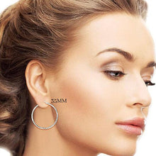Load image into Gallery viewer, Sterling Silver Diamond Cut Hoops
