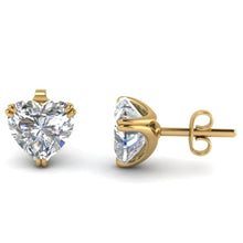 Load image into Gallery viewer, Heart Stud Earrings Made with Swarovski Elements in Sterling Silver Plated