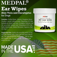 Load image into Gallery viewer, MedPal Cleaning Wipes for Dogs and Cats Prevent Ear Infections