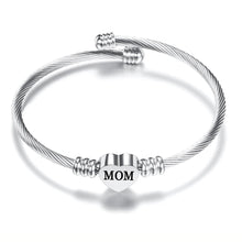 Load image into Gallery viewer, Mother's Day Stainless Steel Heart Charm Bangle