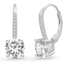 Load image into Gallery viewer, Pave Leverback Earrings in 18K Gold with Swarovski Elements