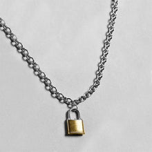 Load image into Gallery viewer, Rough & Edged Padlock Chain Necklace