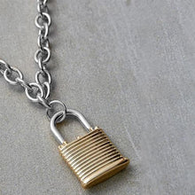 Load image into Gallery viewer, Rough & Edged Padlock Chain Necklace
