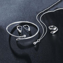 Load image into Gallery viewer, Silver Teardrop Designer Jewelry Set
