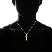 Load image into Gallery viewer, Solid 10K Yellow Gold Diamond Cut Cross Necklace