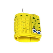 Load image into Gallery viewer, SpongeBob Yellow USB Wired Roll-up Keyboard