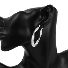 Load image into Gallery viewer, Sterling Silver Abstract French Lock Hoops