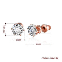 Load image into Gallery viewer, Swarovski Crystal Pave Stud Earring in 18K Rose Gold Plated