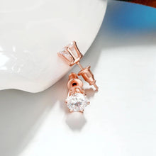 Load image into Gallery viewer, Swarovski Crystal Pave Stud Earring in 18K Rose Gold Plated