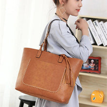 Load image into Gallery viewer, Tote Vintage Faux Women Leather Handbag
