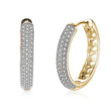 Load image into Gallery viewer, 0.50 CTTW Diamond Accent Sleek Hoop Earrings
