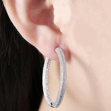Load image into Gallery viewer, 14K Gold Plating London Inspired Swarovski Elements Pav'e Circular Hoop Earrings

