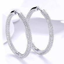 Load image into Gallery viewer, 14K Gold Plating London Inspired Swarovski Elements Pav'e Circular Hoop Earrings
