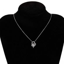 Load image into Gallery viewer, 18K White Gold Swarovski Crystal "I Love You To The Moon and Back" Necklace
