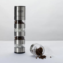 Load image into Gallery viewer, Nuvita Premium Stainless Steel Stackable Mini Salt and Pepper Mill
