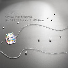 Load image into Gallery viewer, Aurora Borielles Swarovski Square Threader Drop Earrings
