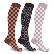 Load image into Gallery viewer, 3-Pairs: Designer Inspired Knee High Compression Socks

