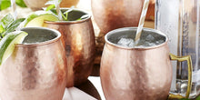 Load image into Gallery viewer, 4-Pack: Hammered Copper-Finish Moscow Mule Mugs
