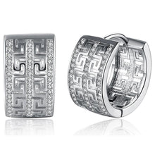 Load image into Gallery viewer, 14K Gold Plating Swarovski Elements Pav'e Laser Cut Celtic Design Hinge Earrings
