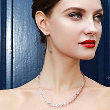 Load image into Gallery viewer, Aurora Borielles Swarovski Square Threader Drop Earrings
