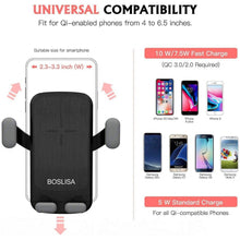 Load image into Gallery viewer, Boslisa Qi Gravity Wireless Car Charger Mount
