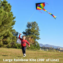 Load image into Gallery viewer, BritenWay Ripstop Polyester Fabric  Extra Large Rainbow Kite
