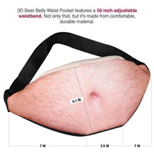Load image into Gallery viewer, 3D Beer Belly Waist Pocket Fanny Pack and Top Prank Gag Gift Travel Carry Pouch
