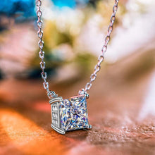 Load image into Gallery viewer, Classic Sqaure Cut Diamond Created Necklace
