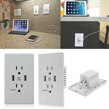 Load image into Gallery viewer, Dual Plug Electric Wall Socket Adapter 2 Usb Port Outlet Panel Switch
