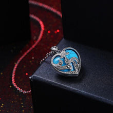 Load image into Gallery viewer, Heart Full of Love Turquoise Necklace in Rhodium Plating
