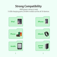 Load image into Gallery viewer, NTONPOWER Smartphone Charging Station 5 USB Ports Dock &amp; Organizer
