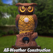 Load image into Gallery viewer, Owl Alert Statue - Targets Outdoor Pests Like Racoons, Deer, Rabbits, Squirrels, Mice and More

