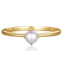 Load image into Gallery viewer, Simple Dainty Pearl Ring In 18Kt Gold
