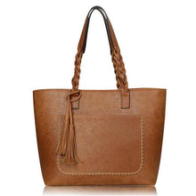 Load image into Gallery viewer, Tote Vintage Faux Women Leather Handbag

