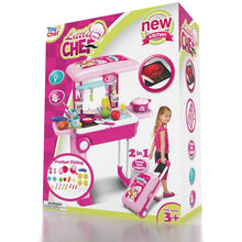 Load image into Gallery viewer, Toy Chef 2-in-1 Pretend Play Travel Set For Kids
